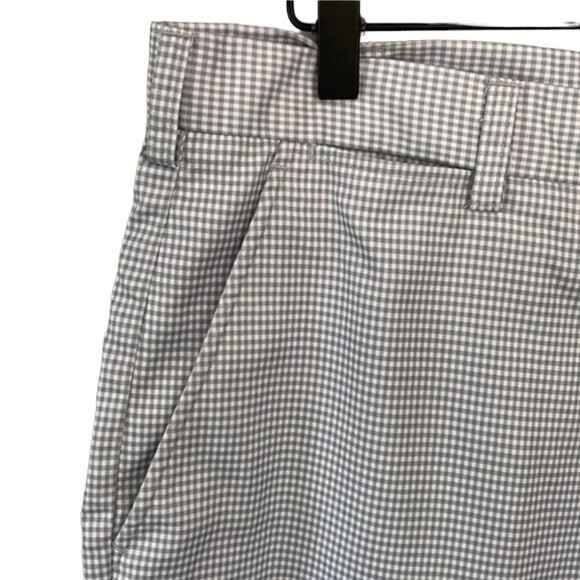 PGA Tour 10” Golf Check Print Shorts Athletic Activewear Lightweight Chino - Picture 2 of 10